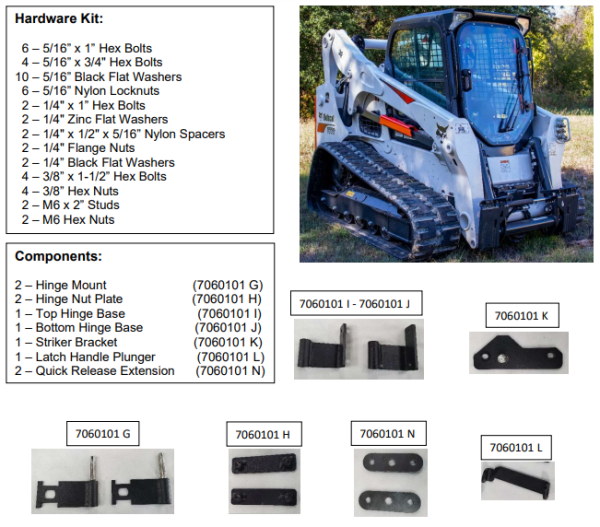 Bobcat & Skid Steer Windshield Replacement -Hardware Kit